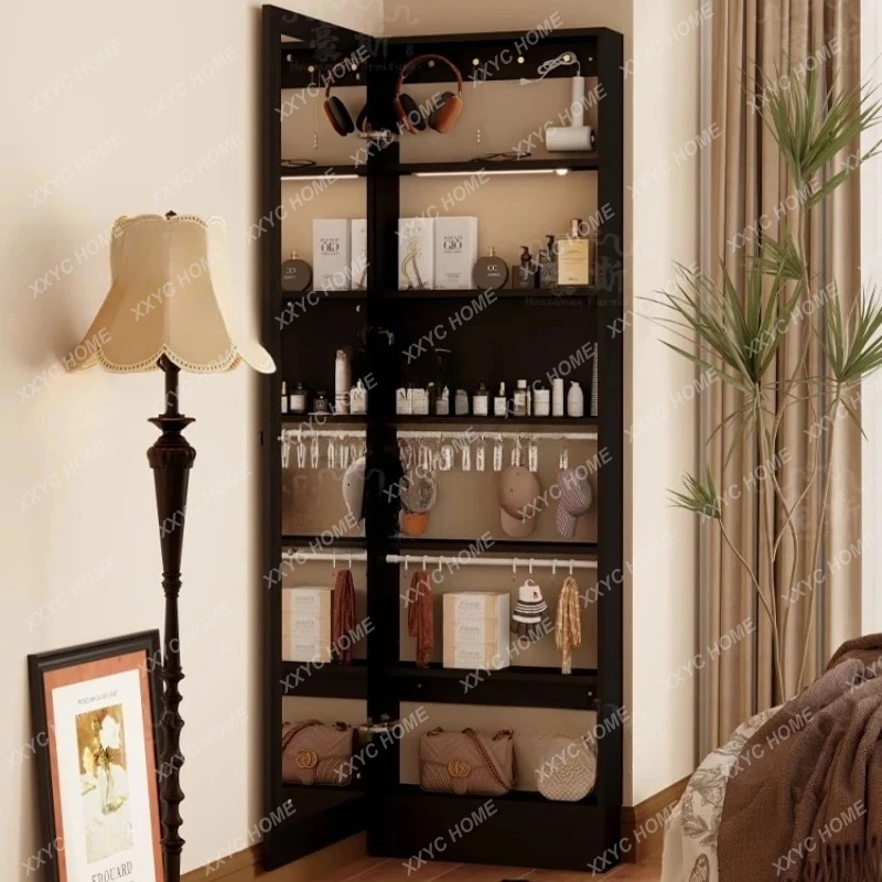 retro black bedroom full mirror dust-proof jewelry side entrance living room door storage cabinet
retro black bedroom full mirror dust-proof jewelry side entrance living room door storage cabinet