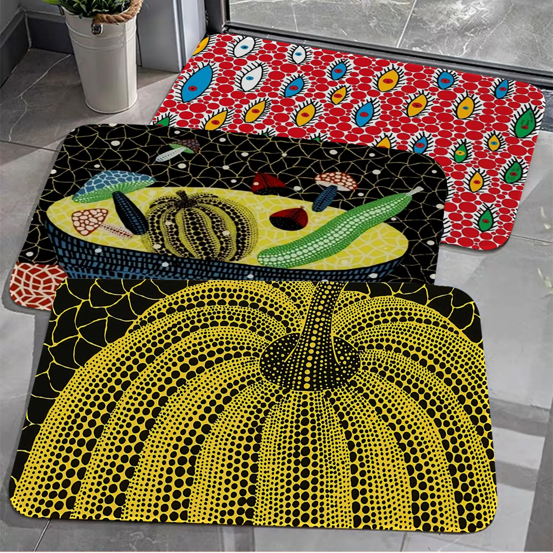 Yayoi Kusama Entrance Door Mat INS Style Soft Bedroom Floor House Laundry Room Mat Anti-skid Toilet Rug
Yayoi Kusama Entrance Door Mat INS Style Soft Bedroom Floor House Laundry Room Mat Anti-skid Toilet Rug