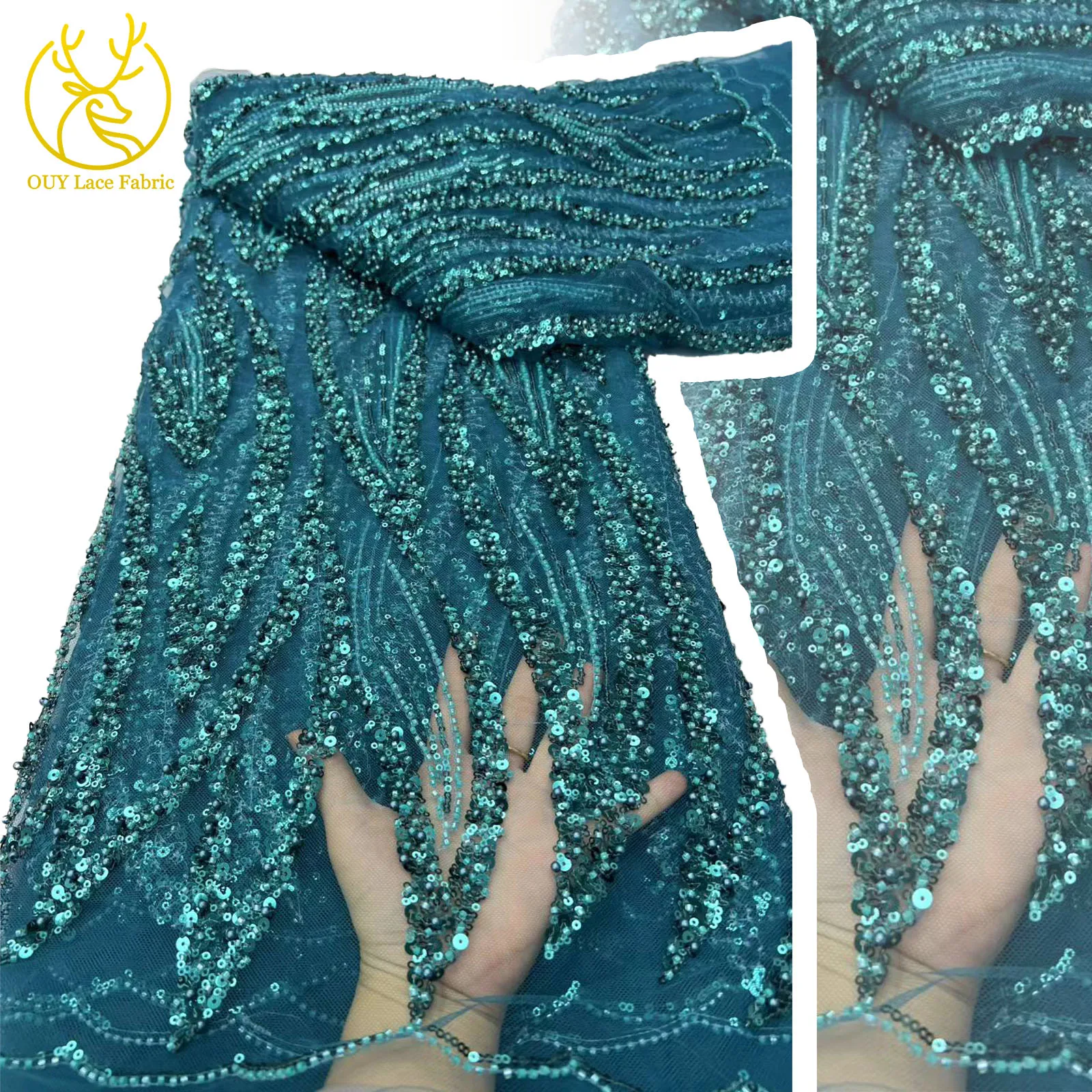 Newest African Beaded Lace Fabric 2025 High Quality French Nigerian Sequins Tulle Lace Fabric for Women Party Dress Sewing
Newest African Beaded Lace Fabric 2025 High Quality French Nigerian Sequins Tulle Lace Fabric for Women Party Dress Sewing