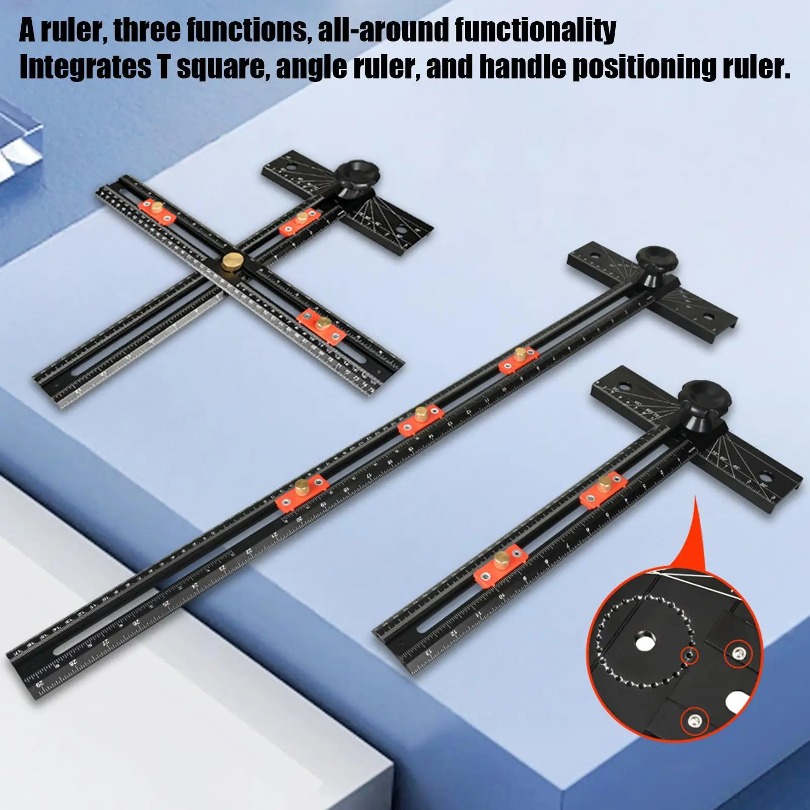 Cabinet Door Handle Jig T-Shaped Positioning Measuring Punch Locator Drill Guide For Woodworker Remodeler Contractor Carpenter
Cabinet Door Handle Jig T-Shaped Positioning Measuring Punch Locator Drill Guide For Woodworker Remodeler Contractor Carpenter