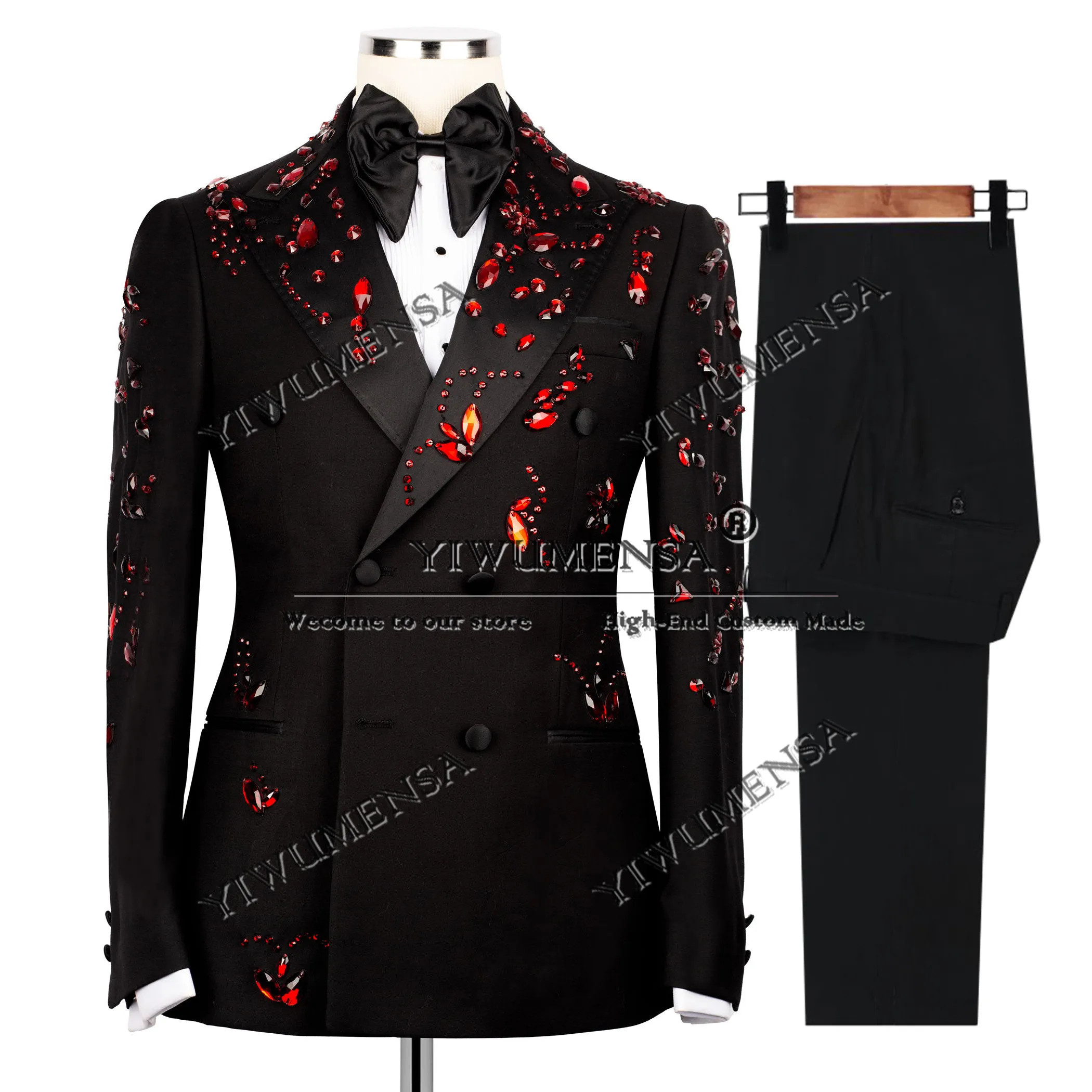 Exquisite Beaded Stones Suits Men Double Breasted Groom Wedding Tuxedos Customized 2-Piece Man Banquet Party Prom Blazer 2025
Exquisite Beaded Stones Suits Men Double Breasted Groom Wedding Tuxedos Customized 2-Piece Man Banquet Party Prom Blazer 2025