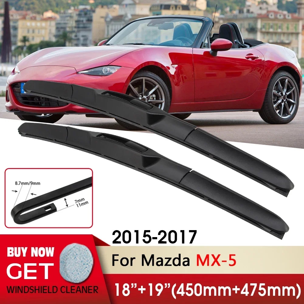 Car Wiper RHD & LHD Front Wiper Blade 18"+19" For Mazda MX-5 MK5 ND 2015-2025 Fit U Hook Arm Windshield Windscreen Front Window
Car Wiper RHD & LHD Front Wiper Blade 18"+19" For Mazda MX-5 MK5 ND 2015-2025 Fit U Hook Arm Windshield Windscreen Front Window