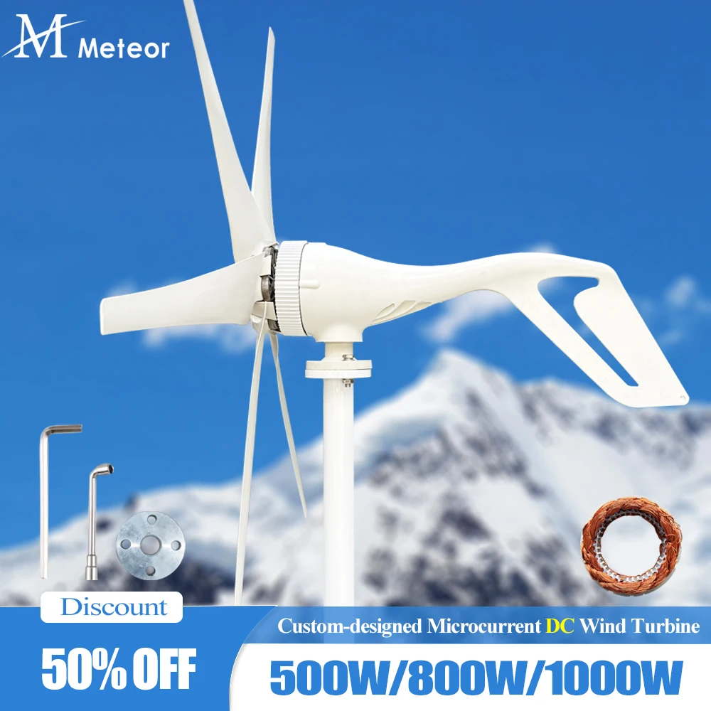 Meteor Factory Special Custom 500W/800W/1000W 12V/24V/48V DC Horizontal Wind Turbine Generator for home appliance
Meteor Factory Special Custom 500W/800W/1000W 12V/24V/48V DC Horizontal Wind Turbine Generator for home appliance