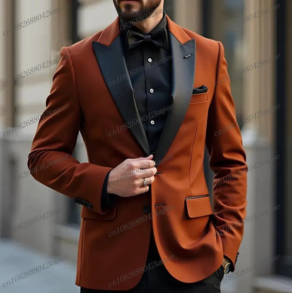 Dark Orange And Black Men Suit Formal Occasion Groom Groomsman Wedding Party Prom Male Business Tuxedos 2 Piece Blazer Pants
Dark Orange And Black Men Suit Formal Occasion Groom Groomsman Wedding Party Prom Male Business Tuxedos 2 Piece Blazer Pants