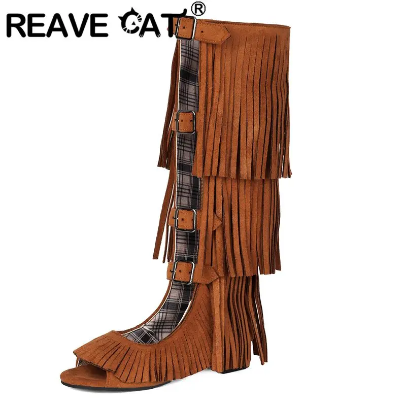 Женские сандалии REAVE CAT желтые, современные, с круглым носком, на толстом каблуке 3 см, с молнией, пряжками и кисточками, высокие до колена, большие размеры 46, 47, 48
Женские сандалии REAVE CAT желтые, современные, с круглым носком, на толстом каблуке 3 см, с молнией, пряжками и кисточками, высокие до колена, большие размеры 46, 47, 48