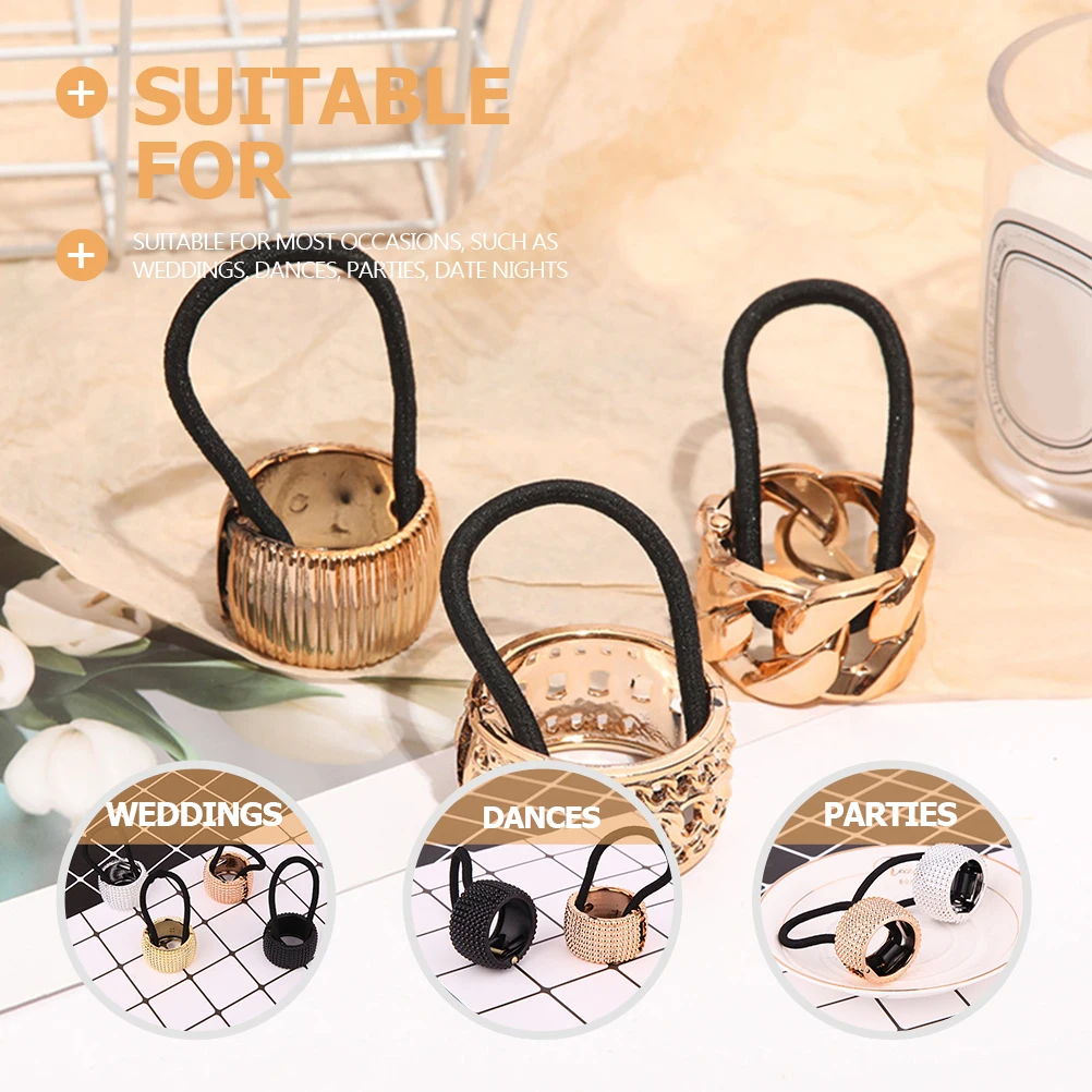 4pcs Ponytail Accessories Circle Ties Bands Black Rose Gold Silver Fine Thick Hair Holder Women's Daily
4pcs Ponytail Accessories Circle Ties Bands Black Rose Gold Silver Fine Thick Hair Holder Women's Daily