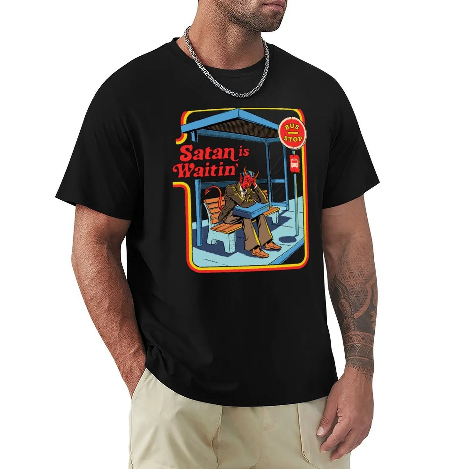 Satan is Waitin' T-Shirt cotton graphic tees vintage anime shirt designer t shirt men
Satan is Waitin' T-Shirt cotton graphic tees vintage anime shirt designer t shirt men