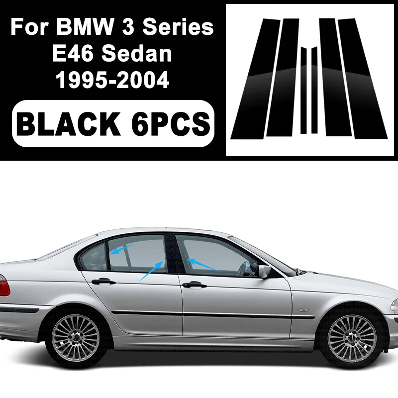 Глянцевая черная накладка на стойки B и C, наклейка на автомобиль для BMW 3 серии E46 Седан 1995-2004, декоративные аксессуары для окон и дверей 2003 2002
Глянцевая черная накладка на стойки B и C, наклейка на автомобиль для BMW 3 серии E46 Седан 1995-2004, декоративные аксессуары для окон и дверей 2003 2002