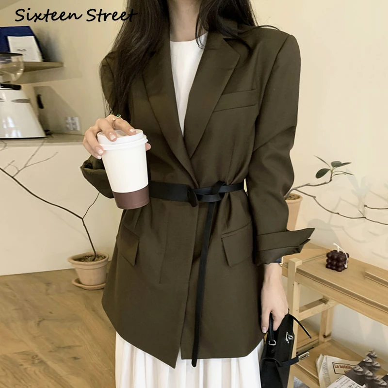 Crop Long Blazer Women Autumn Winter Ladies Tops Jackets Office Lady Korean Fashion Notched Neck Loose Solid Long Sleeve Belt
Crop Long Blazer Women Autumn Winter Ladies Tops Jackets Office Lady Korean Fashion Notched Neck Loose Solid Long Sleeve Belt