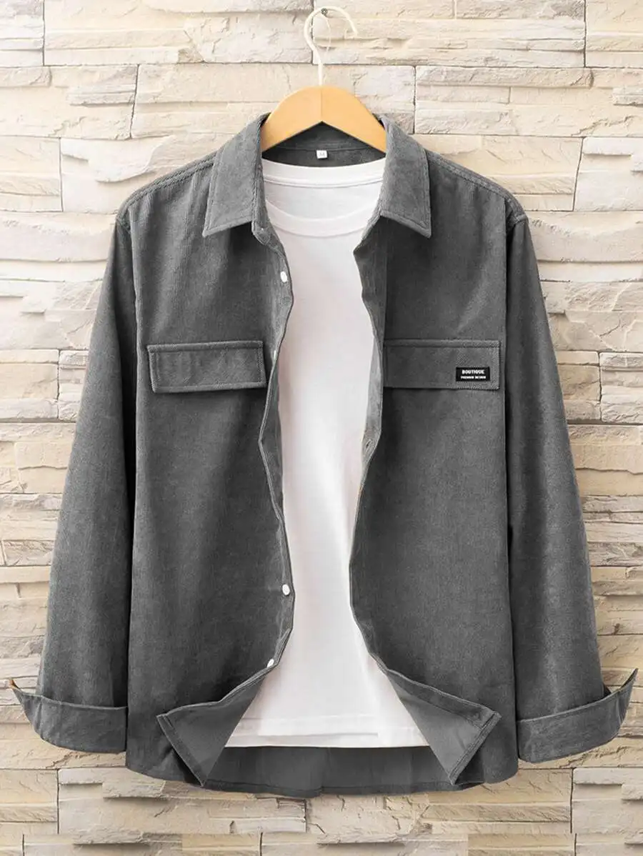 Men's Casual Long Sleeve Button-Up Shirt in Corduroy, Autumn Winter Wear
Men's Casual Long Sleeve Button-Up Shirt in Corduroy, Autumn Winter Wear