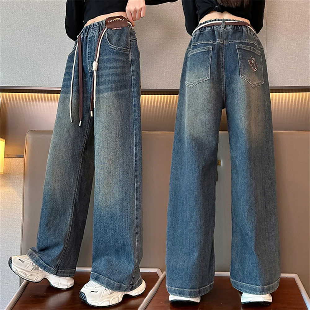 Smiling Face Jeans Girls' Denim Wide Leg Pants Fashion Girls' Jeans Children's Jeans Kid's Casual Pants
Smiling Face Jeans Girls' Denim Wide Leg Pants Fashion Girls' Jeans Children's Jeans Kid's Casual Pants