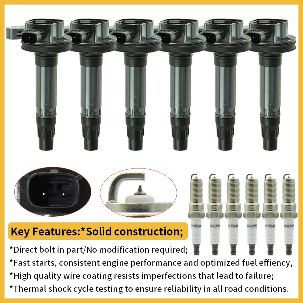 6PCS Ignition Coils + 6PCS Spark Plugs for Ford Lincoln Mazda Mercury 3.5L 3.7L
6PCS Ignition Coils + 6PCS Spark Plugs for Ford Lincoln Mazda Mercury 3.5L 3.7L