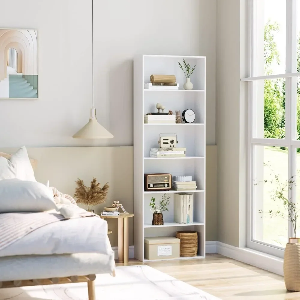 6-Tier Open Bookcase and Bookshelf, Freestanding Display Storage Shelves Tall Bookcase for Bedroom, Living Room and Office
6-Tier Open Bookcase and Bookshelf, Freestanding Display Storage Shelves Tall Bookcase for Bedroom, Living Room and Office