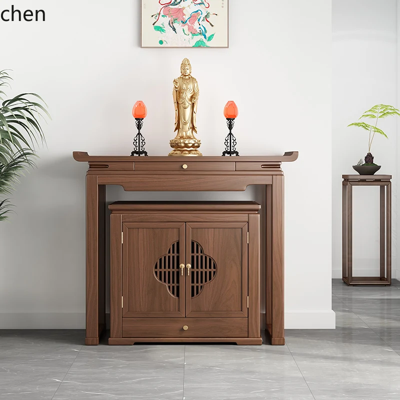 HXL black walnut set cabinet with door for table incense case household Buddha table standing cabinet Shentai table
HXL black walnut set cabinet with door for table incense case household Buddha table standing cabinet Shentai table