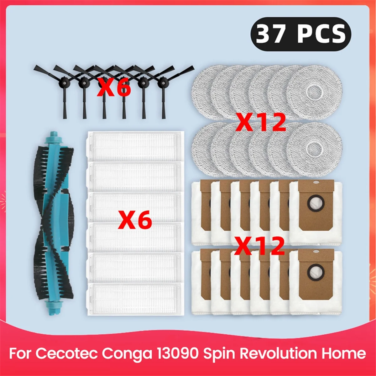 A76Z For 13090 Revolution Home Spare Parts Main Side Brush HEPA Filter Mop Cloth Dust Bag Accessories
A76Z For 13090 Revolution Home Spare Parts Main Side Brush HEPA Filter Mop Cloth Dust Bag Accessories