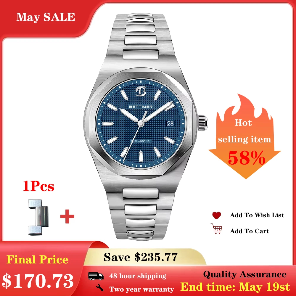 BETTIMER Luxury Fashion Automatic Mechanical Men's Watches PT5000 stainless steel Sapphire waterproof B8001 reloj hombre watch
BETTIMER Luxury Fashion Automatic Mechanical Men's Watches PT5000 stainless steel Sapphire waterproof B8001 reloj hombre watch