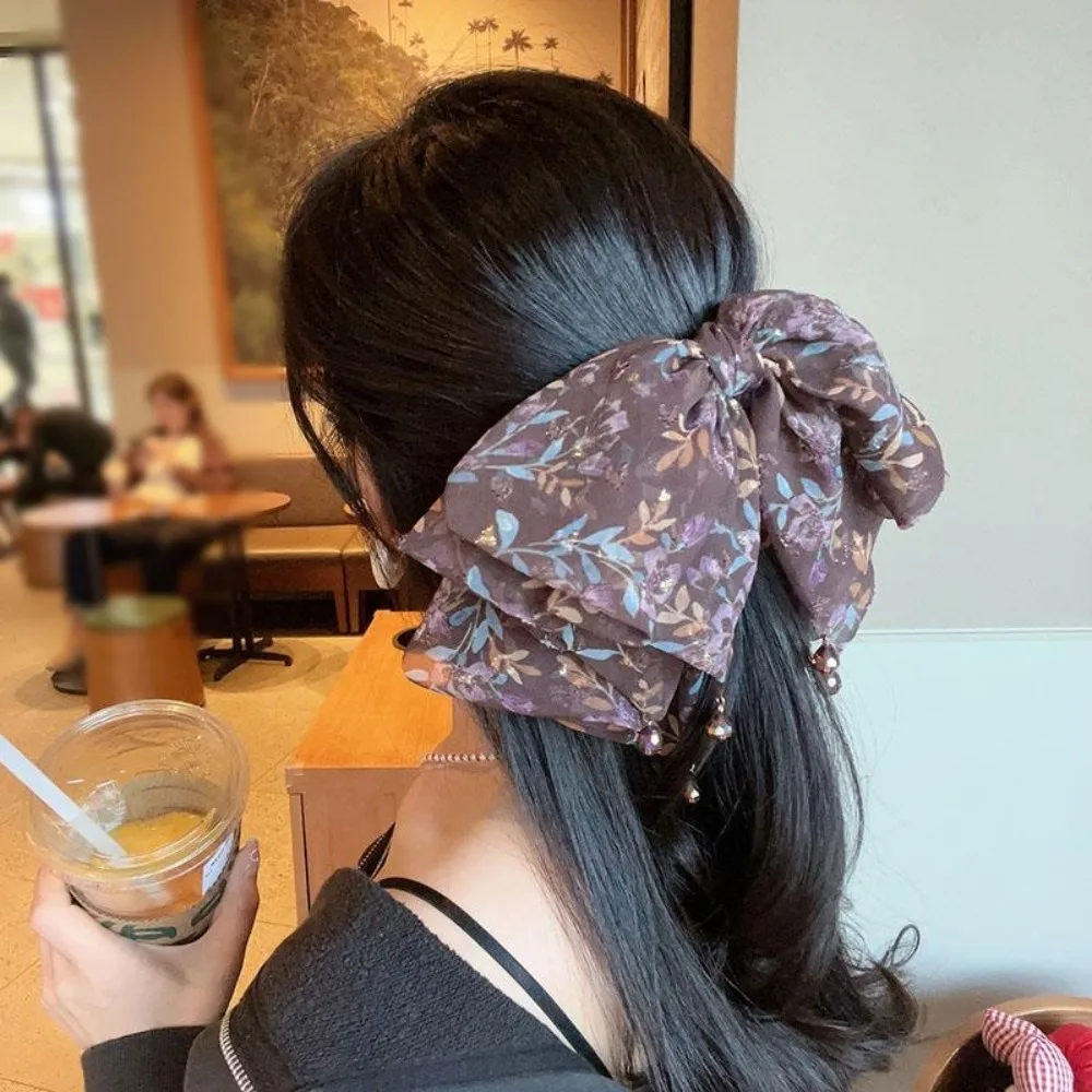 Crystal French Style Chiffon Hair Claw Large Flower Bow Shark Clip Temperament Elegant Women Hair Grab Clip Girl
Crystal French Style Chiffon Hair Claw Large Flower Bow Shark Clip Temperament Elegant Women Hair Grab Clip Girl