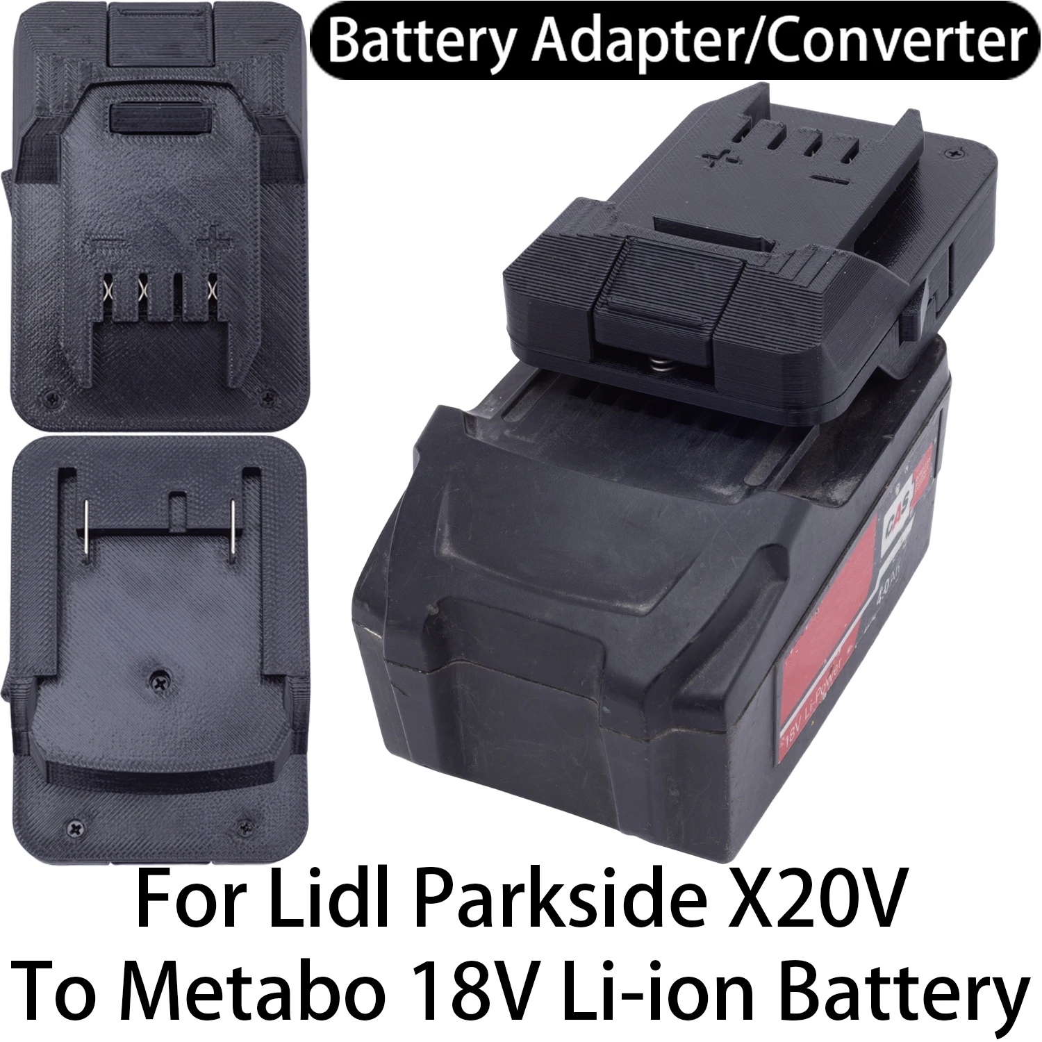 Battery Adapter For Lidl Parkside X20V Li-ion Tool To Metabo 18V Li-ion Battery Adapter Converter Power Tool Accessory
Battery Adapter For Lidl Parkside X20V Li-ion Tool To Metabo 18V Li-ion Battery Adapter Converter Power Tool Accessory