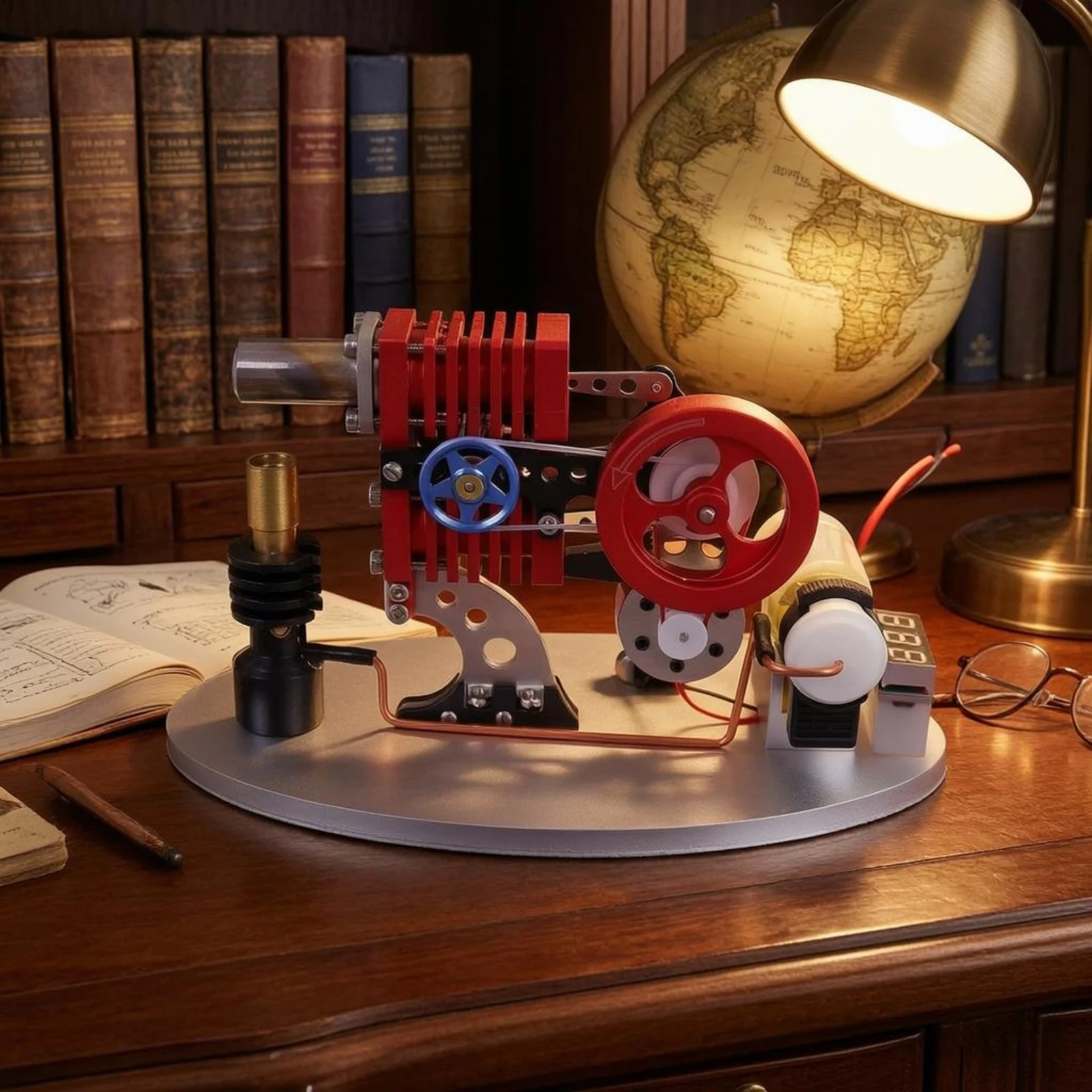 Stirling Engine Model Butane Powered LED Stirling Engine Electricity Generator Model Aluminum Alloy Mechanical Science Toy
Stirling Engine Model Butane Powered LED Stirling Engine Electricity Generator Model Aluminum Alloy Mechanical Science Toy
