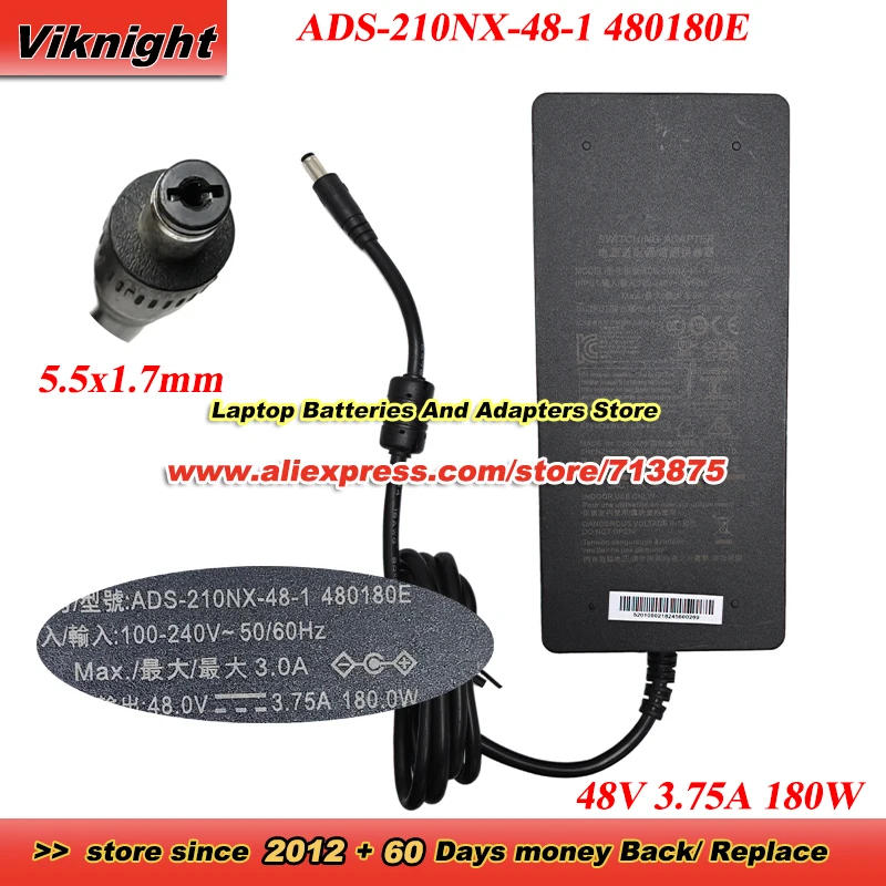 ADS-210NX-48-1 480180E Адаптер переменного тока 48В 3.75А 180Вт с разъемом 5.5x1.7мм, блок питания
ADS-210NX-48-1 480180E Адаптер переменного тока 48В 3.75А 180Вт с разъемом 5.5x1.7мм, блок питания