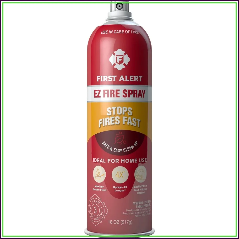 Portable Fire Extinguishing Aerosol Spray, 32 Seconds Discharge, Biodegradable, for Kitchen, Garage, Boat, RV, Dorm, 18 oz
Portable Fire Extinguishing Aerosol Spray, 32 Seconds Discharge, Biodegradable, for Kitchen, Garage, Boat, RV, Dorm, 18 oz