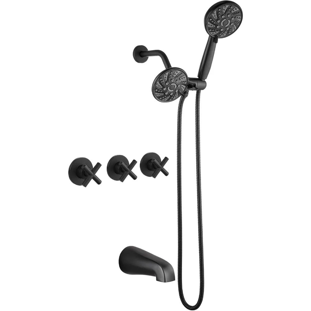 3-Piece Tub and Shower Faucet Set with Dual Shower Head, Bathtub Shower Combo System
3-Piece Tub and Shower Faucet Set with Dual Shower Head, Bathtub Shower Combo System