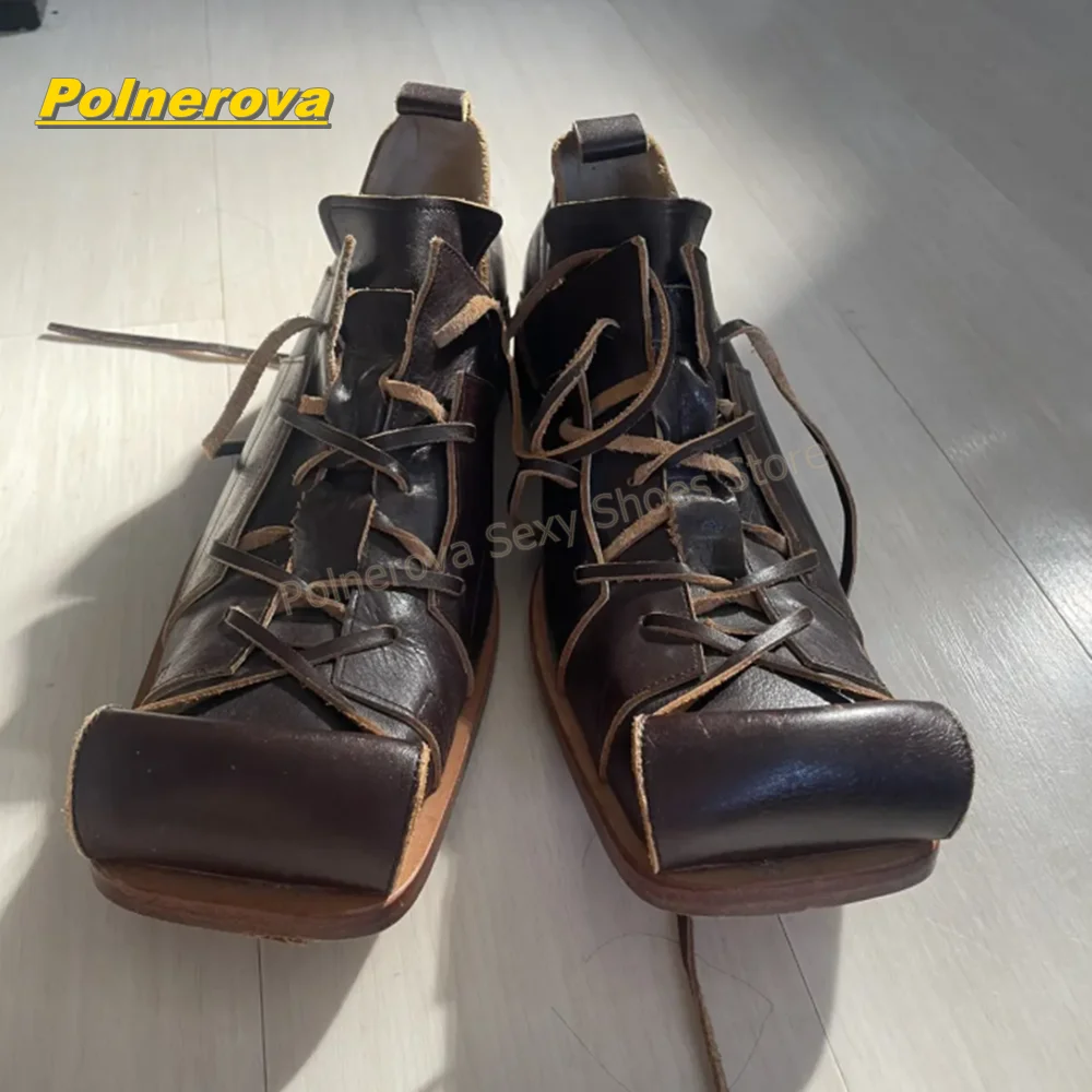 Square Toe Black Patchwork Shoe Fashion Avant Garde Distressed Pumps Crisscross Raw Edge Lace Up Gothic Casual Footwear 2026 New
Square Toe Black Patchwork Shoe Fashion Avant Garde Distressed Pumps Crisscross Raw Edge Lace Up Gothic Casual Footwear 2026 New