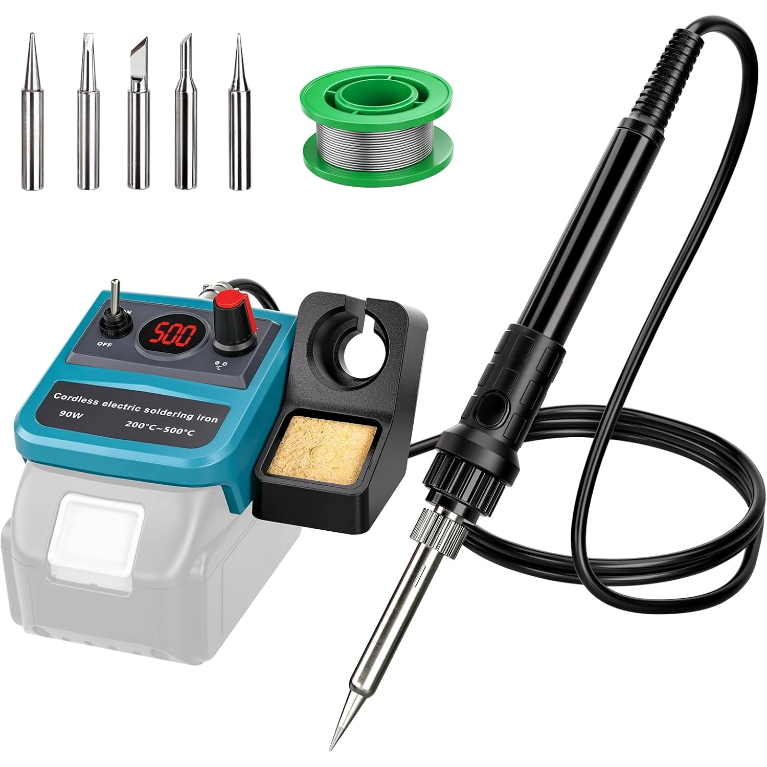 Cordless Soldering Iron Kit for Makita/Dewalt/Milwaukee 18v LXT Battery,90W LED Digital Solder Iron Soldering Gun with 5pcs Tips
Cordless Soldering Iron Kit for Makita/Dewalt/Milwaukee 18v LXT Battery,90W LED Digital Solder Iron Soldering Gun with 5pcs Tips