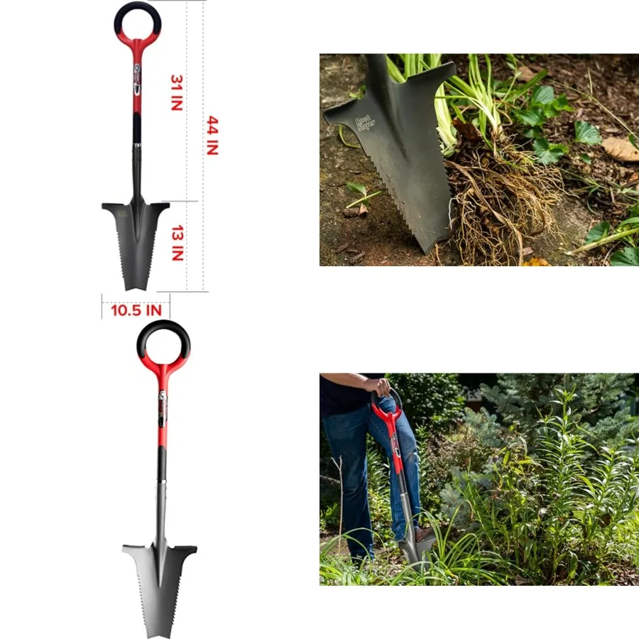 Garden Shovel with Serrated Blade for Digging and Root Cutting, Heavy Duty Steel Spade
Garden Shovel with Serrated Blade for Digging and Root Cutting, Heavy Duty Steel Spade