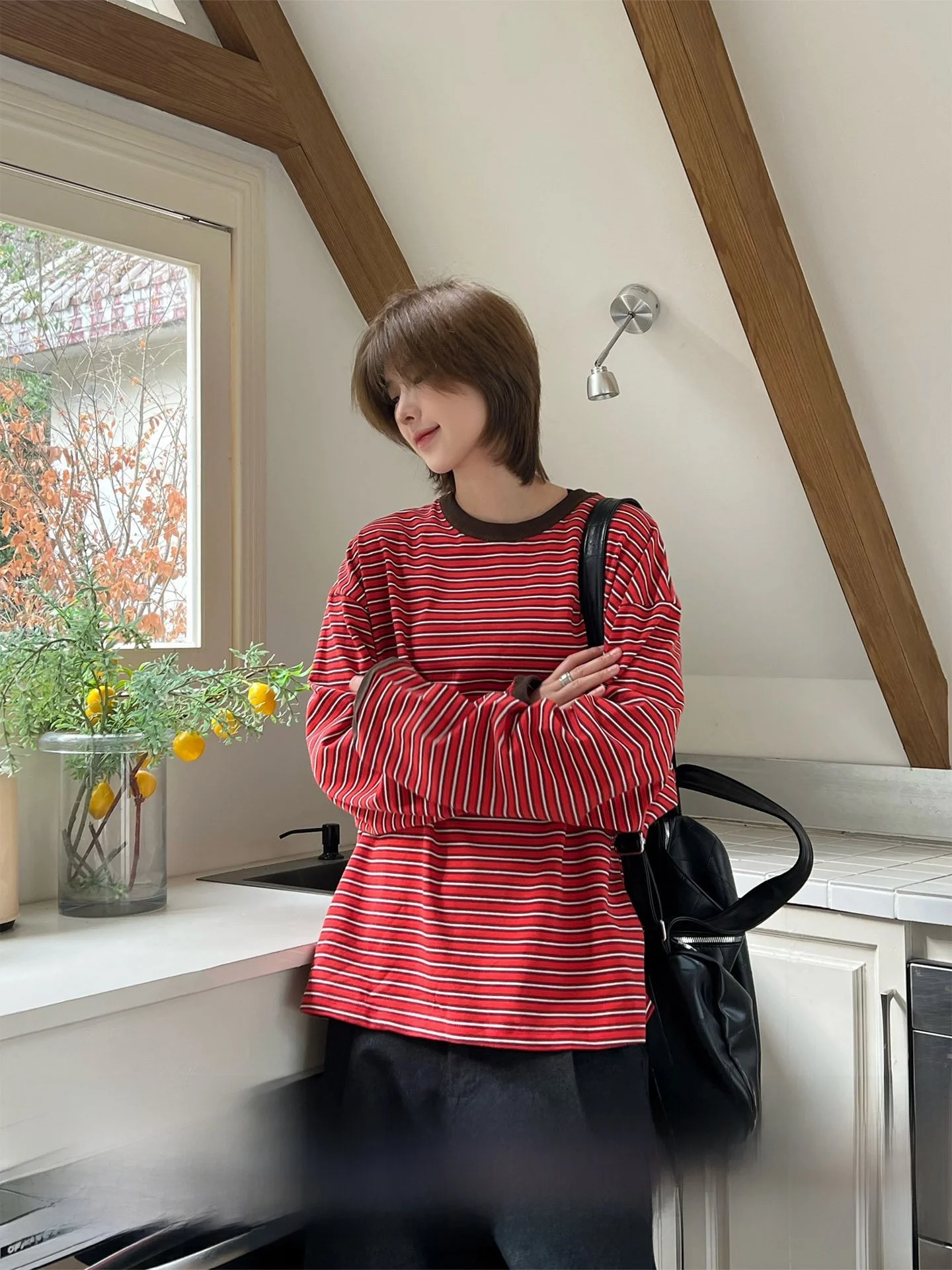 Ja1 Pure Cotton Long Sleeve T-Shirt Retro Style round Neck Striped Top for Women Spring New Arrival Color Block Unisex Tee
Ja1 Pure Cotton Long Sleeve T-Shirt Retro Style round Neck Striped Top for Women Spring New Arrival Color Block Unisex Tee