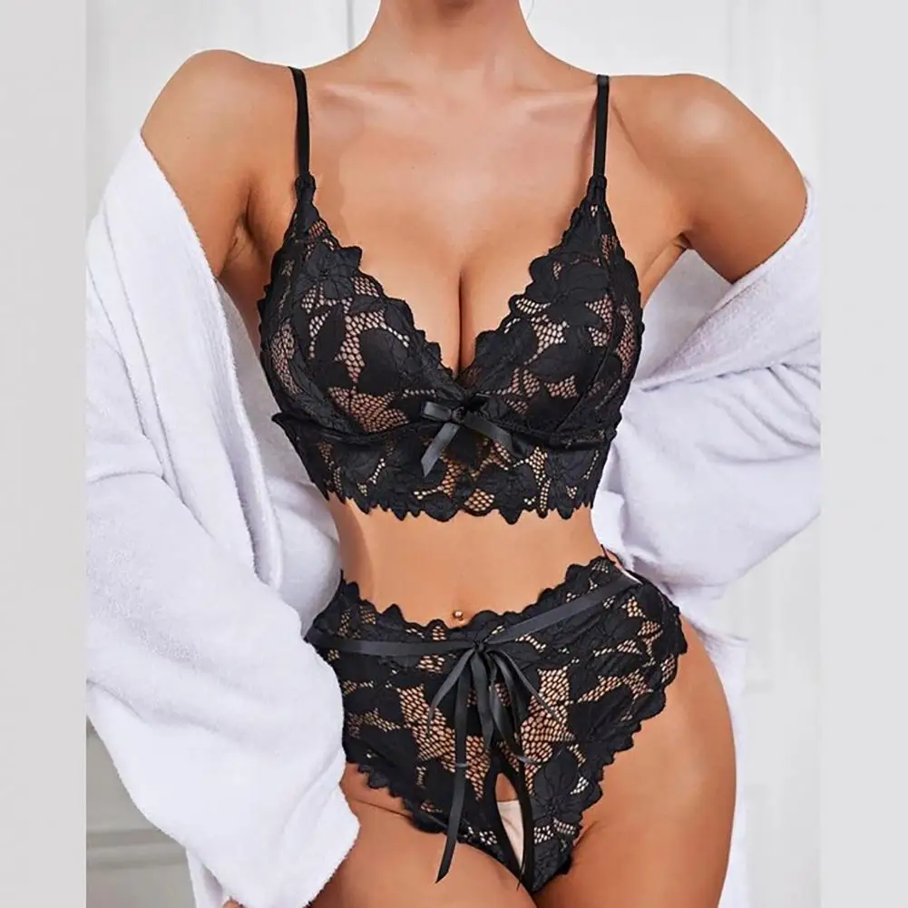 Women Sexy Exotic Sets Two-piece Lace Floral Set Lady Girls Homewear Underwear Set Open Crotch Bra Panty Set
Women Sexy Exotic Sets Two-piece Lace Floral Set Lady Girls Homewear Underwear Set Open Crotch Bra Panty Set