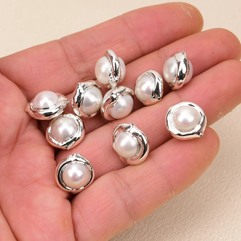 APDGG 10 Pcs Natural White Pearl Beads Silver Color Plated Charm Boho Jewelry DIY Making
APDGG 10 Pcs Natural White Pearl Beads Silver Color Plated Charm Boho Jewelry DIY Making