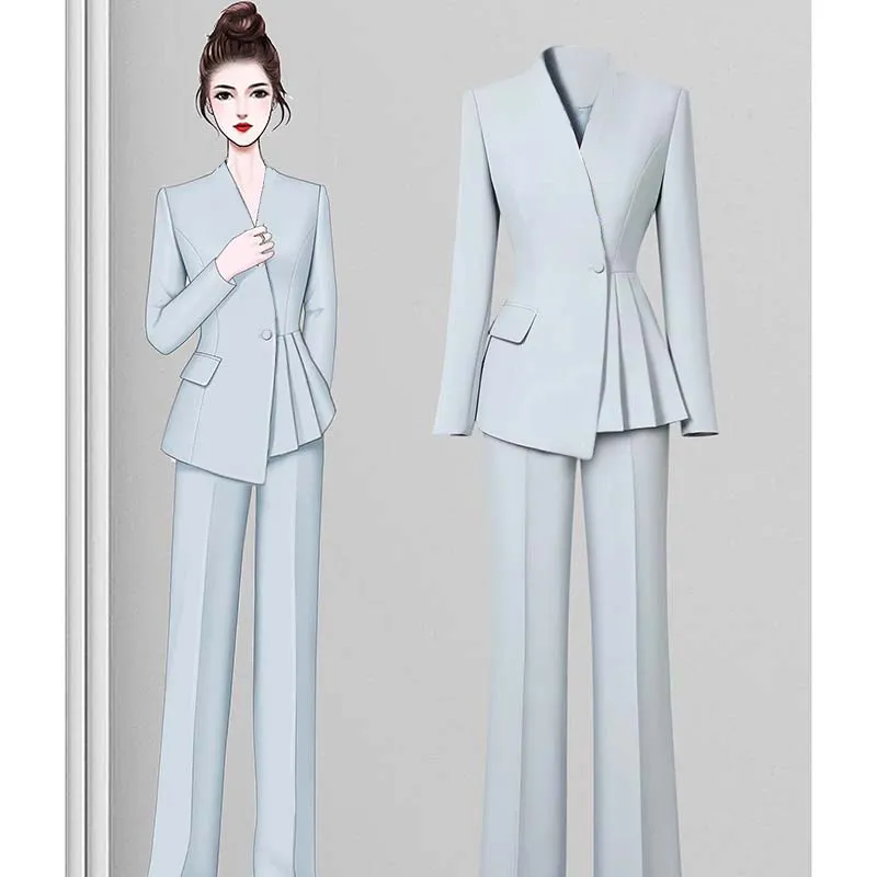 Spring 2026 Women's Professional Suit Two-Piece Set Fashionable Design Sensation Workwear Elegant Quality Polyester Fiber
Spring 2026 Women's Professional Suit Two-Piece Set Fashionable Design Sensation Workwear Elegant Quality Polyester Fiber