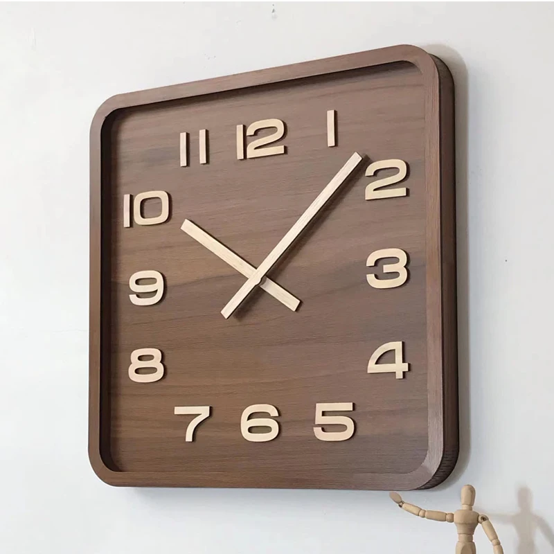 Solid wood square wall clock Retro Walnut silent Chinese wall clock Punch-free living room wall clock
Solid wood square wall clock Retro Walnut silent Chinese wall clock Punch-free living room wall clock