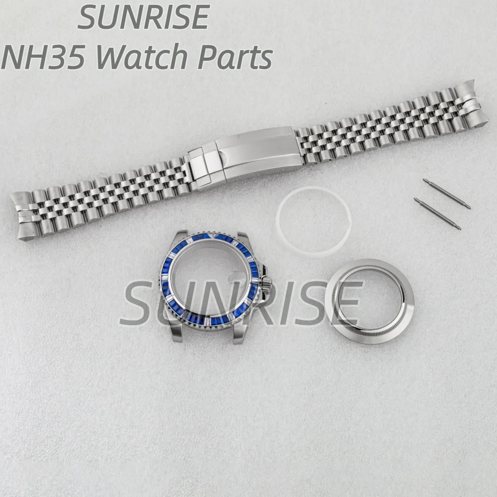 NH35 Watch Case Strap 316L Stainless Steel Diamond Case Sapphire Glass Waterproof for SUB GMT NH35/36 Movement Accessories Parts
NH35 Watch Case Strap 316L Stainless Steel Diamond Case Sapphire Glass Waterproof for SUB GMT NH35/36 Movement Accessories Parts