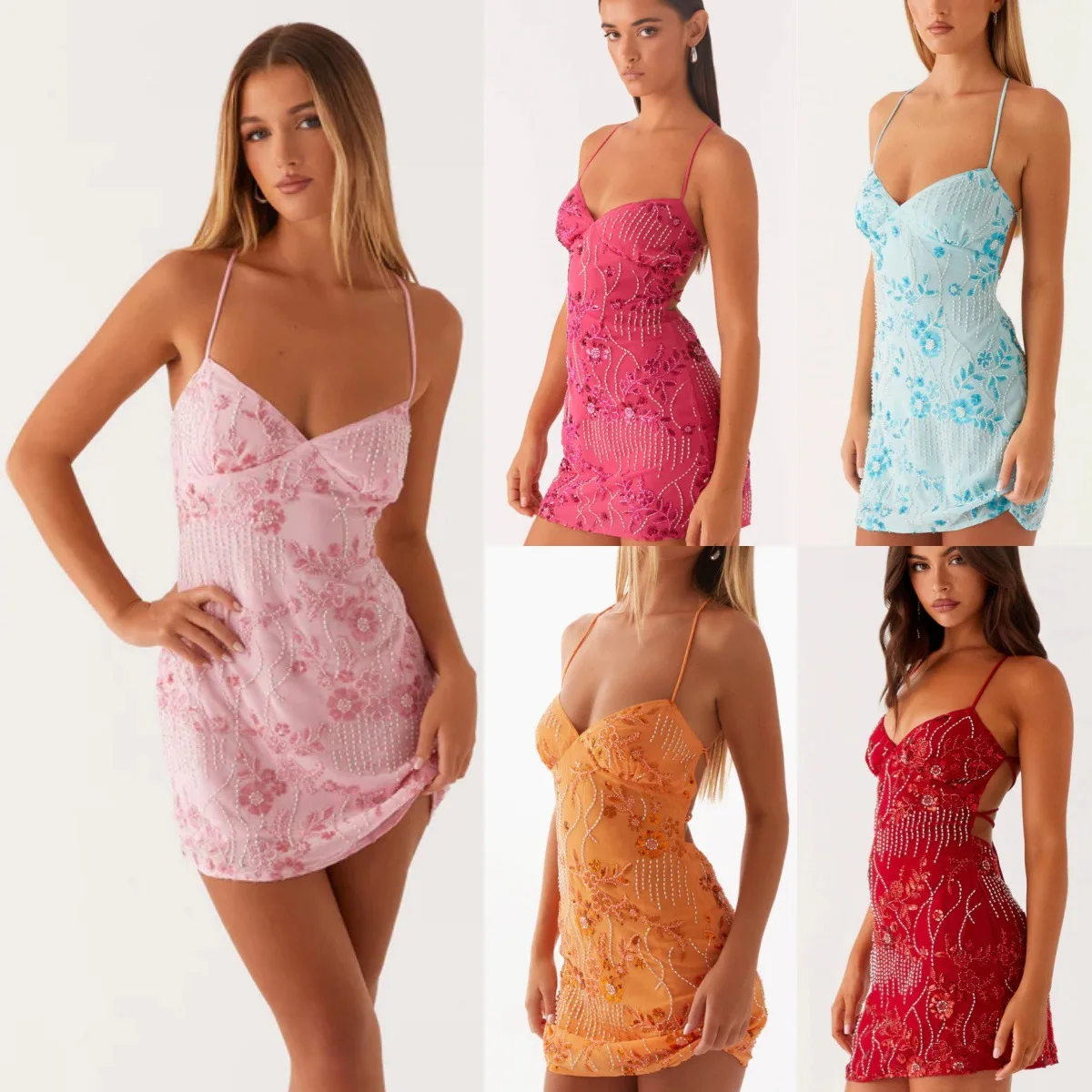Elegant Women Solid Sequins Printed Sling Vest Sexy Off Shoulder Backless Dress Summer Chic Lady Street Wear 2025
Elegant Women Solid Sequins Printed Sling Vest Sexy Off Shoulder Backless Dress Summer Chic Lady Street Wear 2025