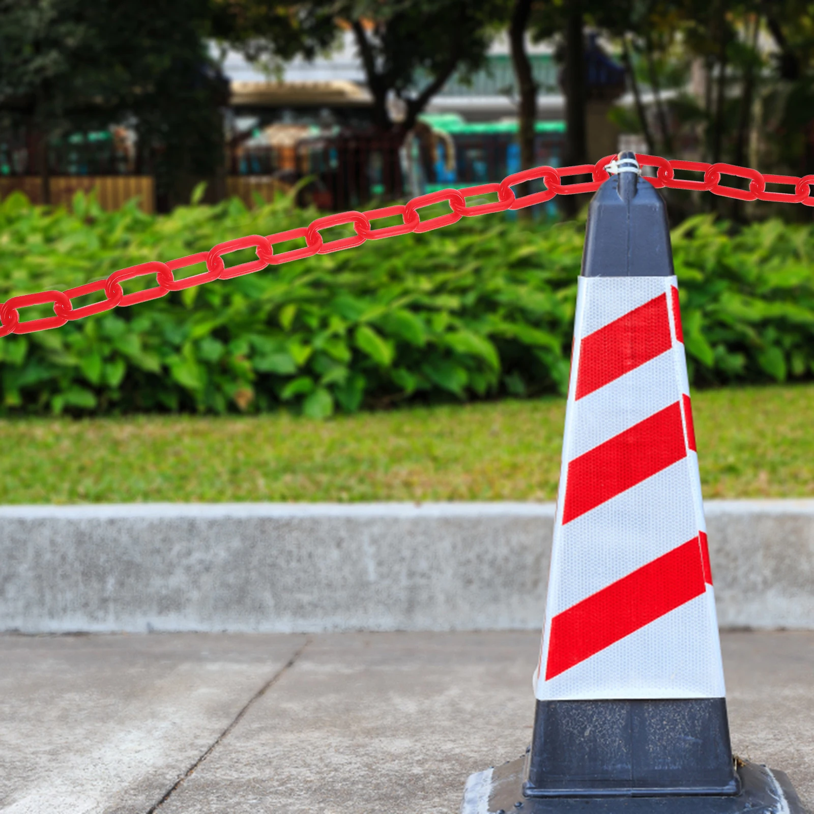 10M Warning Protection For Road Cones Pillars No Parking Signs Plastic Barrier Chain Crowd Control Safety Chain Barricade
10M Warning Protection For Road Cones Pillars No Parking Signs Plastic Barrier Chain Crowd Control Safety Chain Barricade