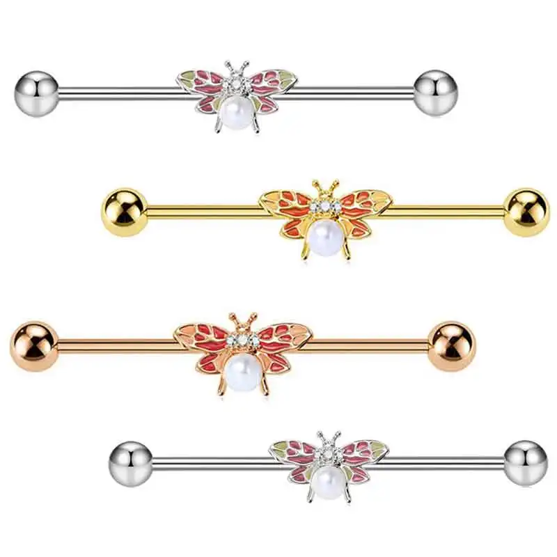 Surgical Steel Butterfly Industrial Barbell Earring Ear Rings Piercing 14G Helix Piercing Cartilage Body Jewelry gold silver
Surgical Steel Butterfly Industrial Barbell Earring Ear Rings Piercing 14G Helix Piercing Cartilage Body Jewelry gold silver
