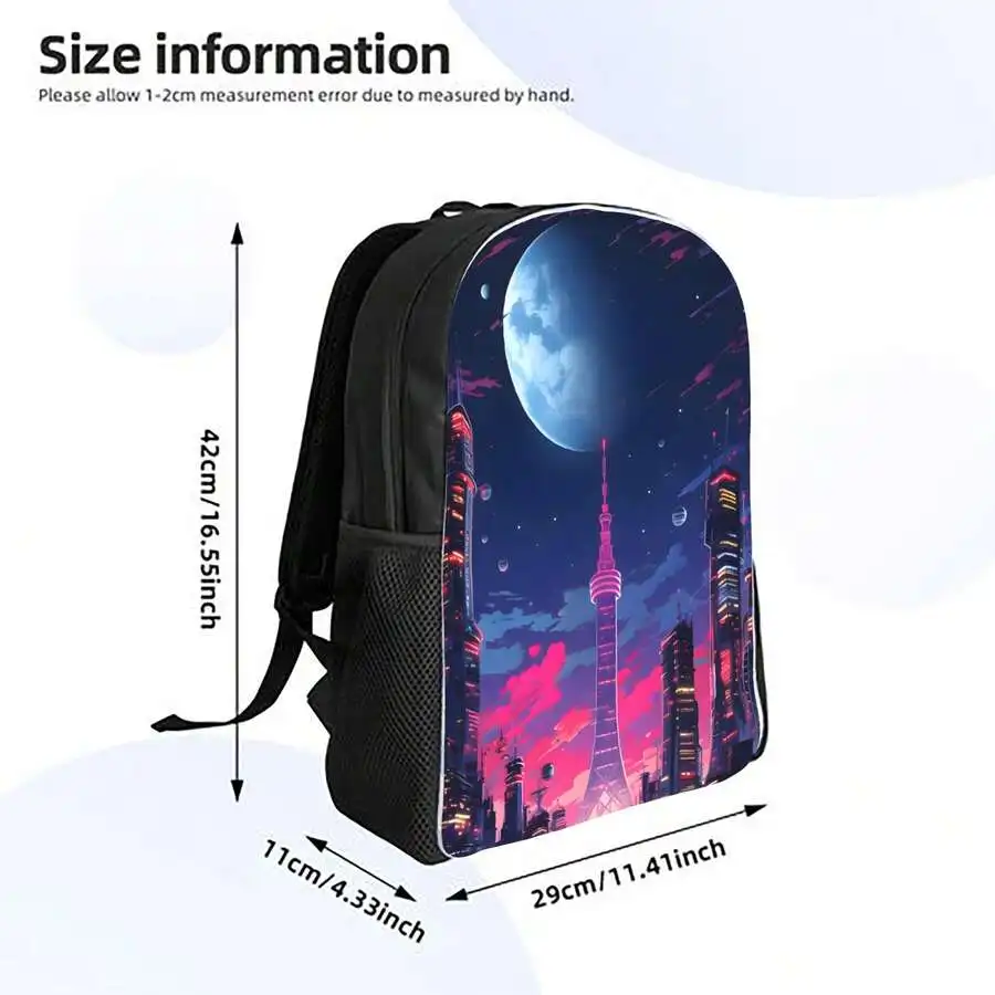 Neon City Skyline Backpack With Tower Design Lightweight Travel Backpack For Adults
Neon City Skyline Backpack With Tower Design Lightweight Travel Backpack For Adults