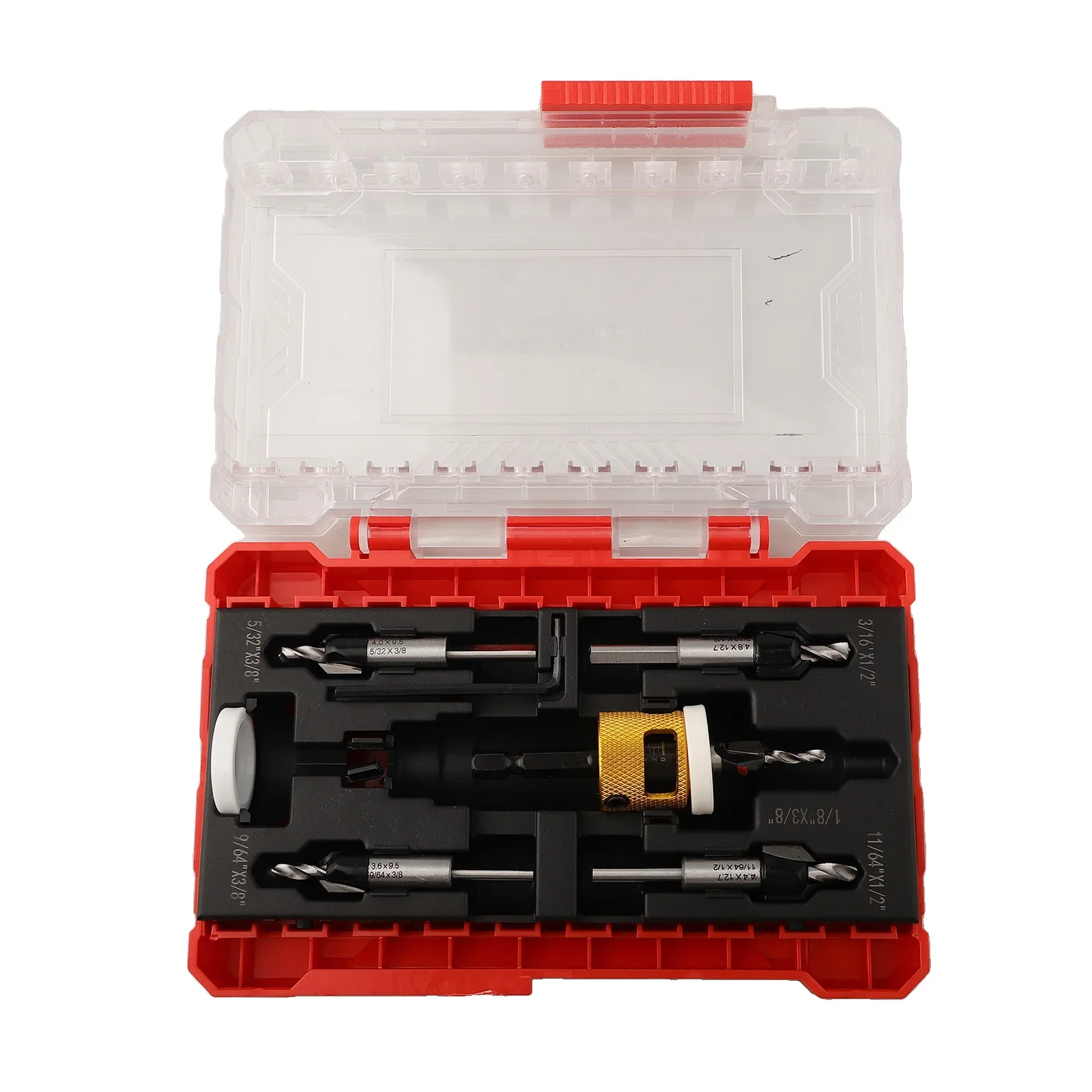 5-Piece Drill Set Adjustable Depth Stop DIY Projects Compact Drill Bit Set For Wood Tools Wood MDF And Plywood
5-Piece Drill Set Adjustable Depth Stop DIY Projects Compact Drill Bit Set For Wood Tools Wood MDF And Plywood