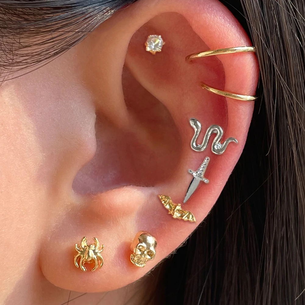 Retro Gold Silver Color Geometric Stud Earrings Set Earring For Women Korean Mini Spider Snake Animal Earring Punk Party Jewelry
Retro Gold Silver Color Geometric Stud Earrings Set Earring For Women Korean Mini Spider Snake Animal Earring Punk Party Jewelry