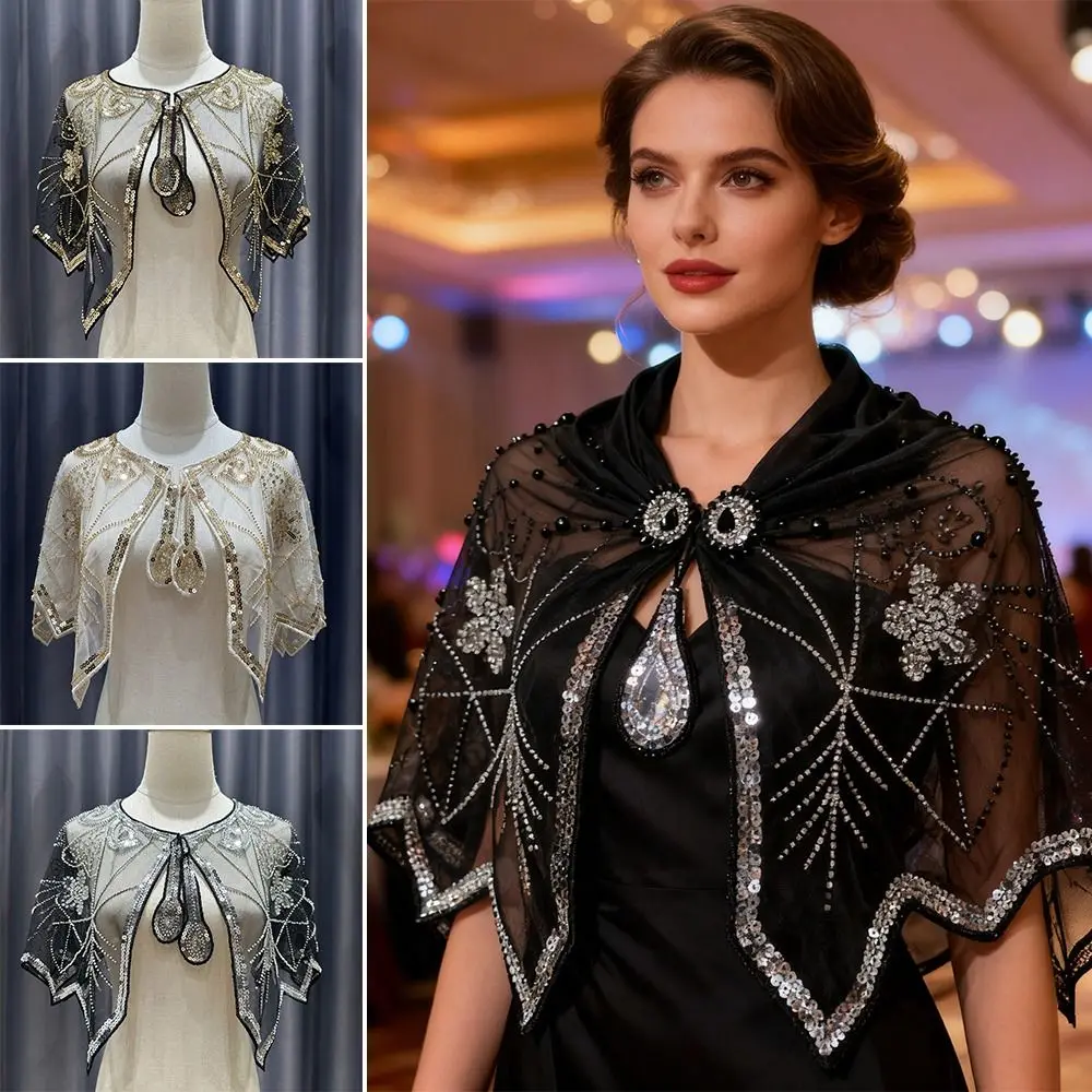 Элегантная шаль 1920-х годов с платьем, накидка с пайетками, короткая накидка, накидка ручной работы из бисера
Элегантная шаль 1920-х годов с платьем, накидка с пайетками, короткая накидка, накидка ручной работы из бисера