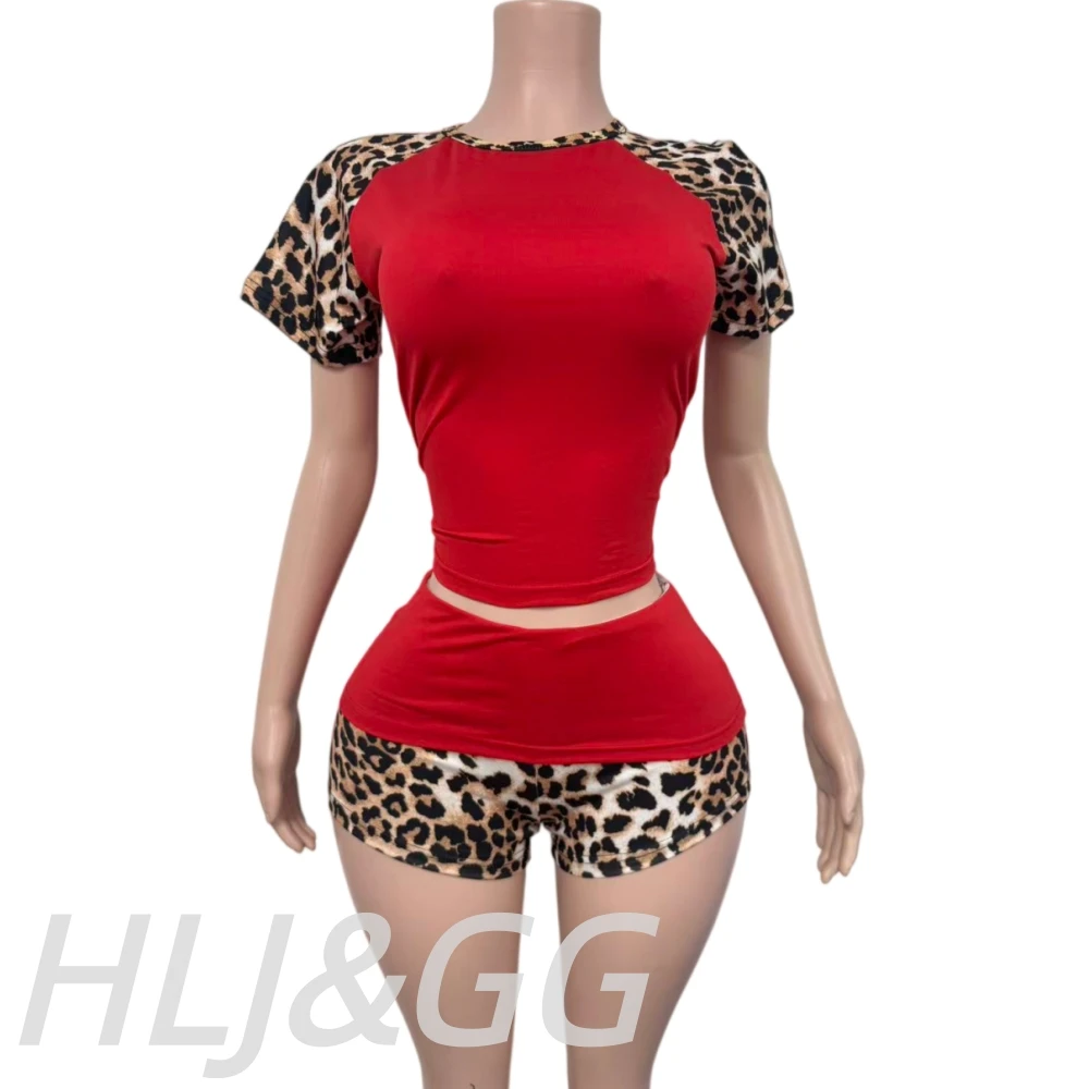 HLJ&GG Summer New Color Splicing Leopard Print Two Piece Sets Women Round Neck Slim Crop Top And Shorts Outfits Y2K Streetwear
HLJ&GG Summer New Color Splicing Leopard Print Two Piece Sets Women Round Neck Slim Crop Top And Shorts Outfits Y2K Streetwear