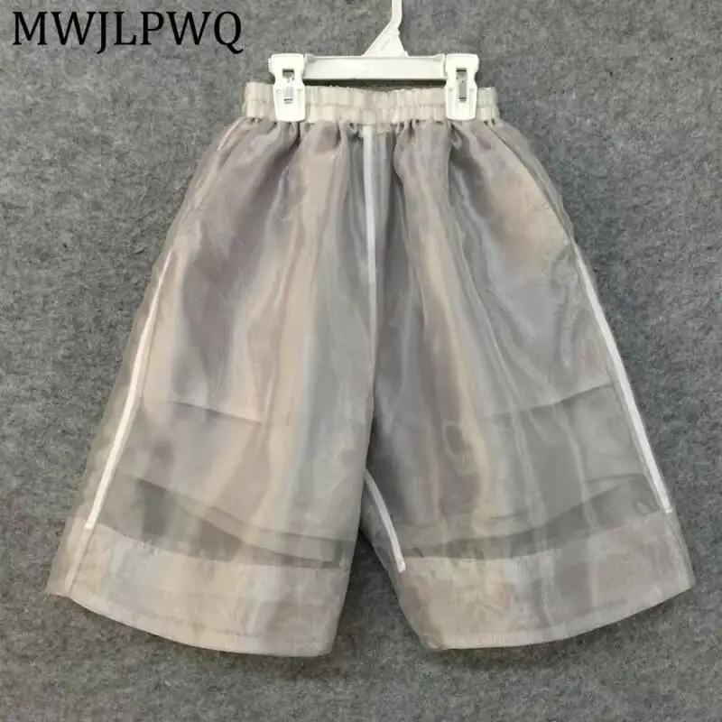 MWJLPWQ Organza Layered Wide Leg Short Elastic Waist Side White Strip Lined Inside Men Minimal Street Loose Casual Bottom 16931
MWJLPWQ Organza Layered Wide Leg Short Elastic Waist Side White Strip Lined Inside Men Minimal Street Loose Casual Bottom 16931