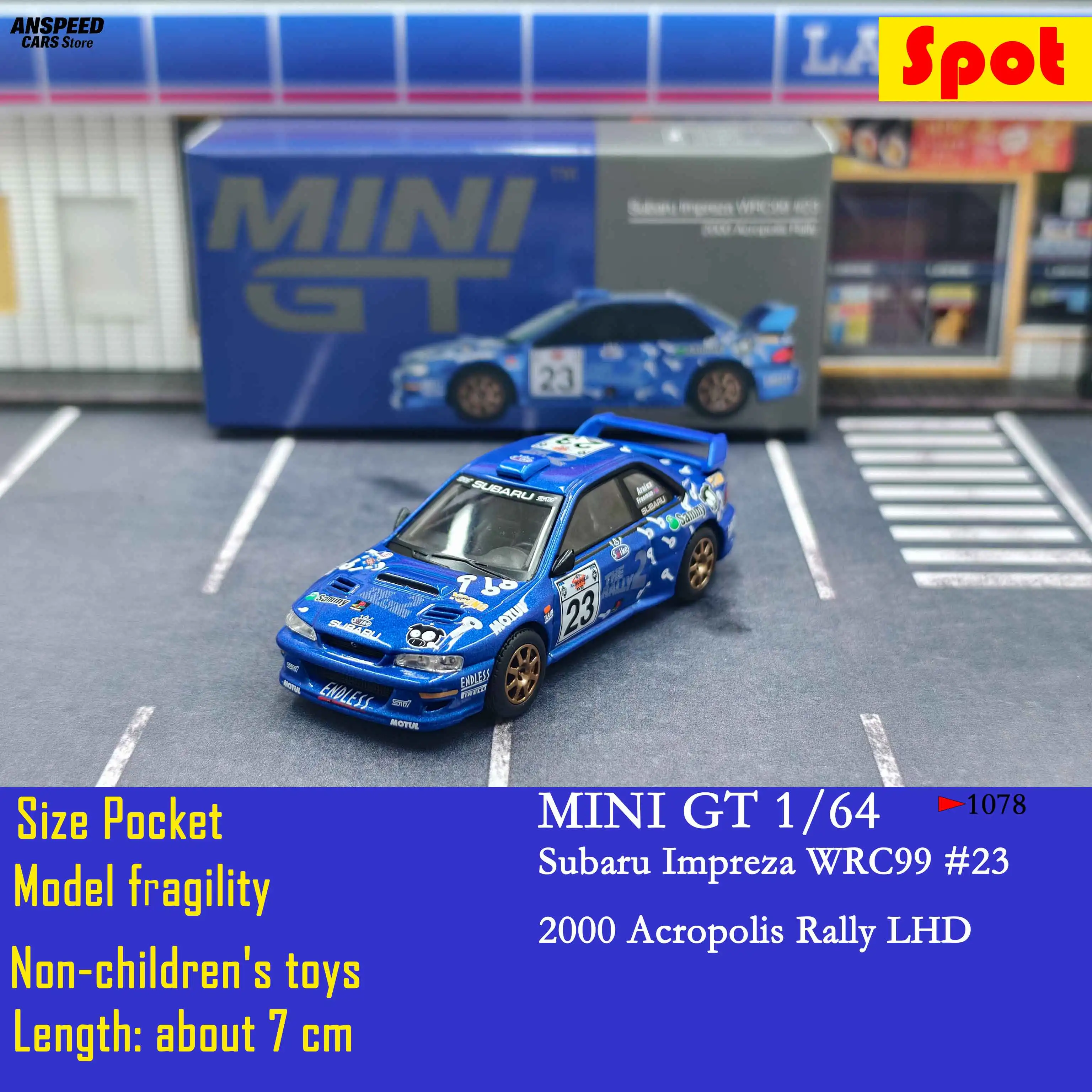MINIGT #1078 1:64 Scale Subaru Impreza WRC99 No.23 Rally Racing Car Alloy Diecast Model - Limited Edition Collectors Toy Gift
MINIGT #1078 1:64 Scale Subaru Impreza WRC99 No.23 Rally Racing Car Alloy Diecast Model - Limited Edition Collectors Toy Gift