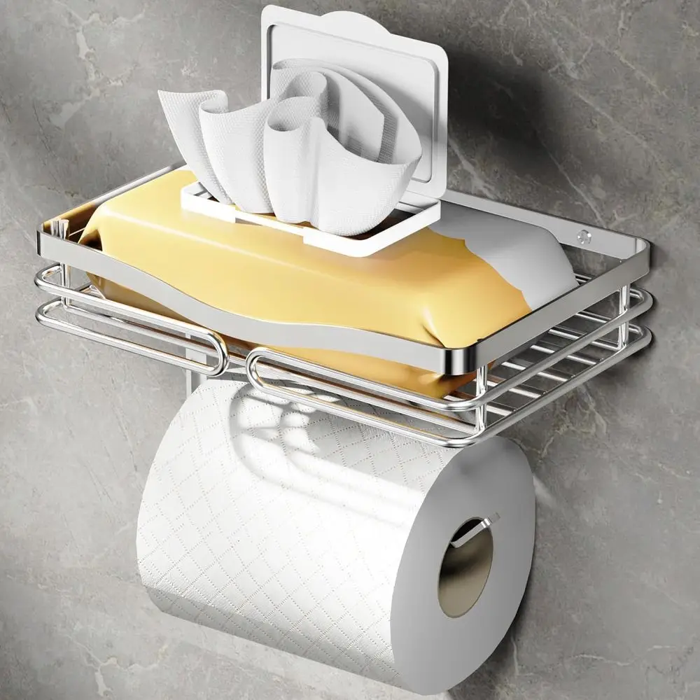 Toilet Paper Holder with Shel, Adhesive or Drilling Toilet Paper Roll Holder, Rustproo Tissue Roll Holder Wall Mounted or Wipe S
Toilet Paper Holder with Shel, Adhesive or Drilling Toilet Paper Roll Holder, Rustproo Tissue Roll Holder Wall Mounted or Wipe S