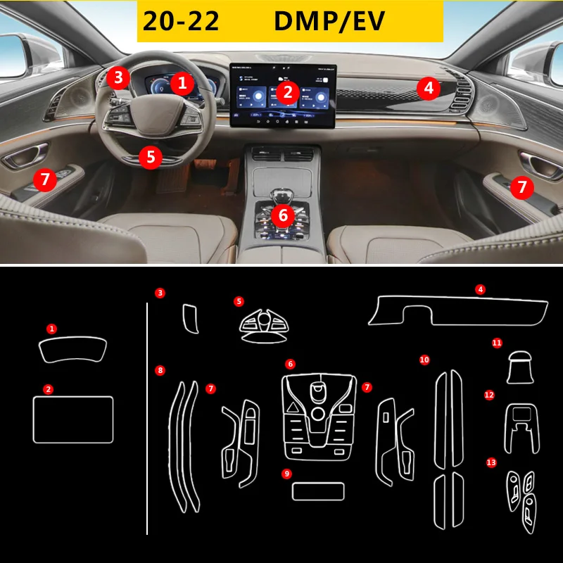 Прозрачная пленка из ТПУ для BYD Han EV, металлическая панель для центральной консоли, сенсорного экрана, приборной панели, двери, окна, подъемной панели
Прозрачная пленка из ТПУ для BYD Han EV, металлическая панель для центральной консоли, сенсорного экрана, приборной панели, двери, окна, подъемной панели