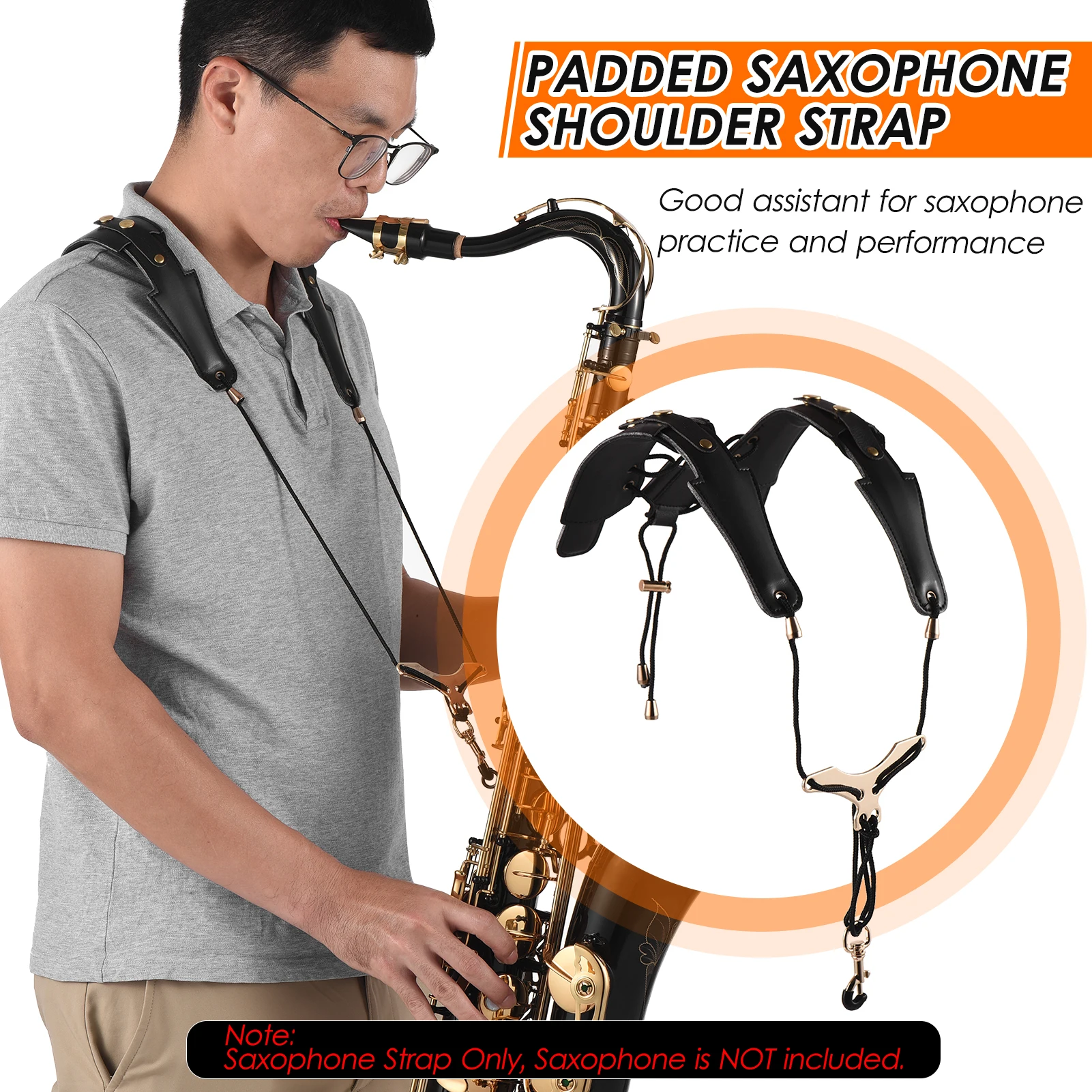 Saxophone Strap Adjustable Sax Strap Saxophone Harness Padded Shoulder Strap Leather for Tenor/Soprano/ Alto Saxophones Clarinet
Saxophone Strap Adjustable Sax Strap Saxophone Harness Padded Shoulder Strap Leather for Tenor/Soprano/ Alto Saxophones Clarinet