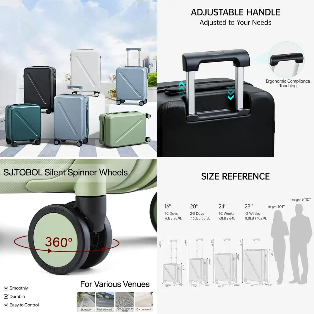 Чемодан для ручной клади с твердым корпусом, одобренный авиакомпанией, на колесах, замок TSA, бамбуковый зеленый
Чемодан для ручной клади с твердым корпусом, одобренный авиакомпанией, на колесах, замок TSA, бамбуковый зеленый
