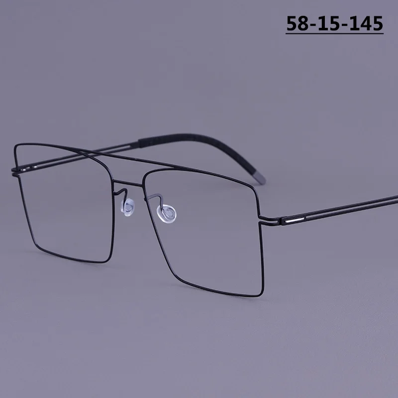 Large Square Glasses Frame Double-beam Men Women Titanium Screwless Designer Eyeglasses Fashion Pilot Spectacles Eyewear V476S
Large Square Glasses Frame Double-beam Men Women Titanium Screwless Designer Eyeglasses Fashion Pilot Spectacles Eyewear V476S